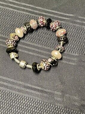 Elegant Charm Bracelet with Beaded Design